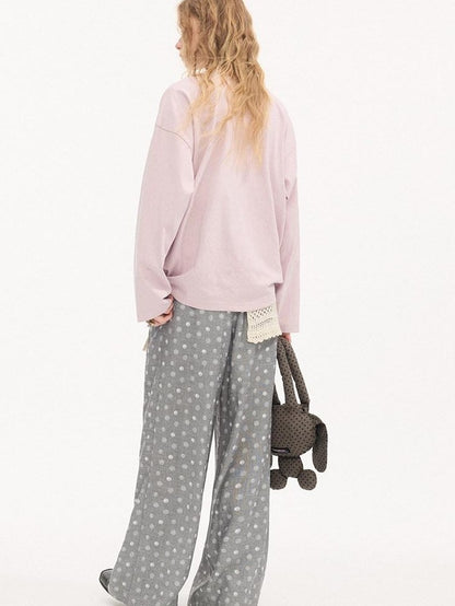 DIDDI MODA Gray Beaded Polka Dot Women&
