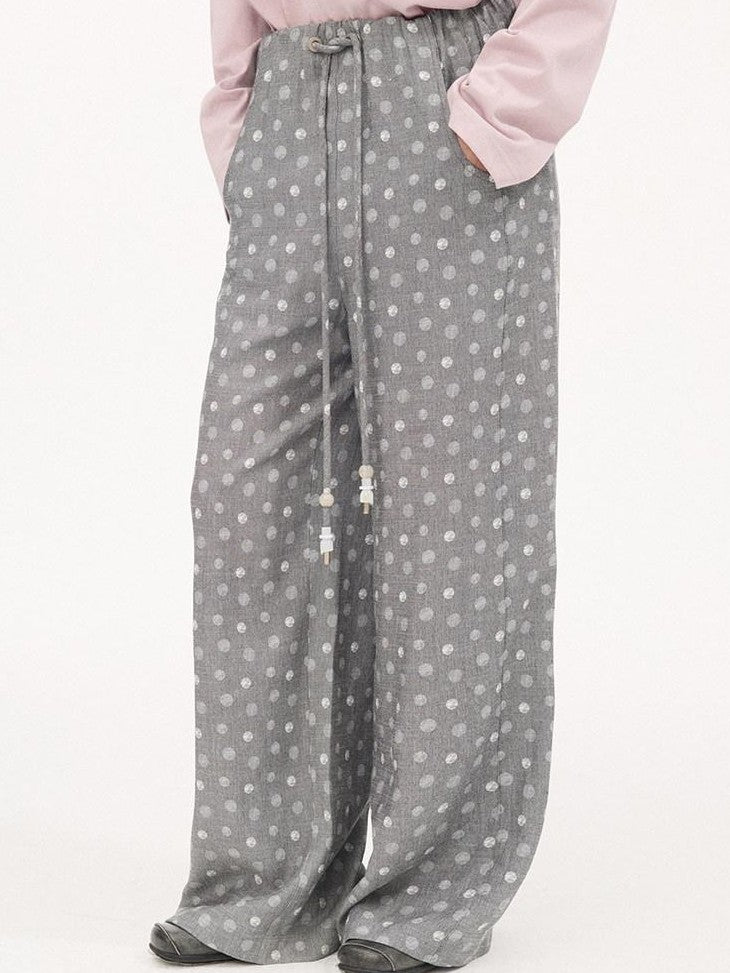 DIDDI MODA Gray Beaded Polka Dot Women&
