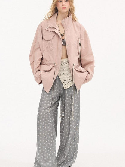 DIDDI MODA Gray Beaded Polka Dot Women&
