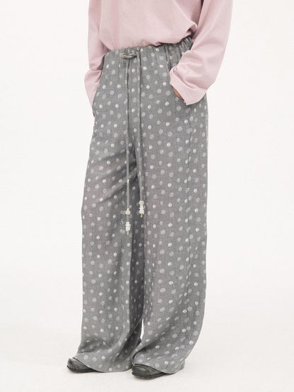 DIDDI MODA Gray Beaded Polka Dot Women&