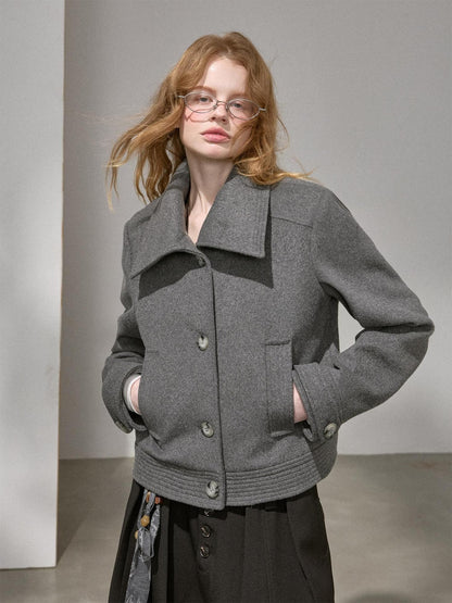 DIDDI MODA Gray Lapel Tailored Slim Fit Women&
