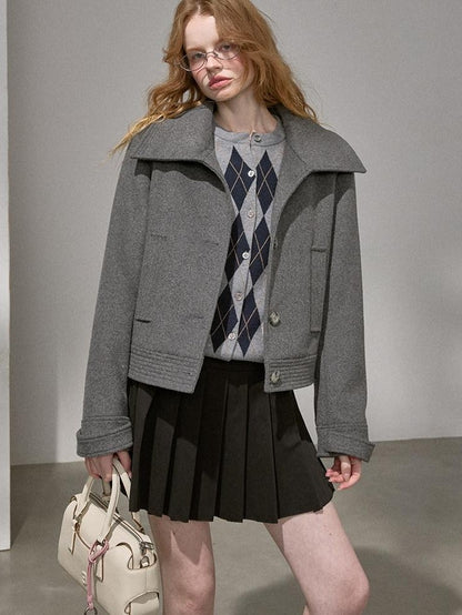 DIDDI MODA Gray Lapel Tailored Slim Fit Women&