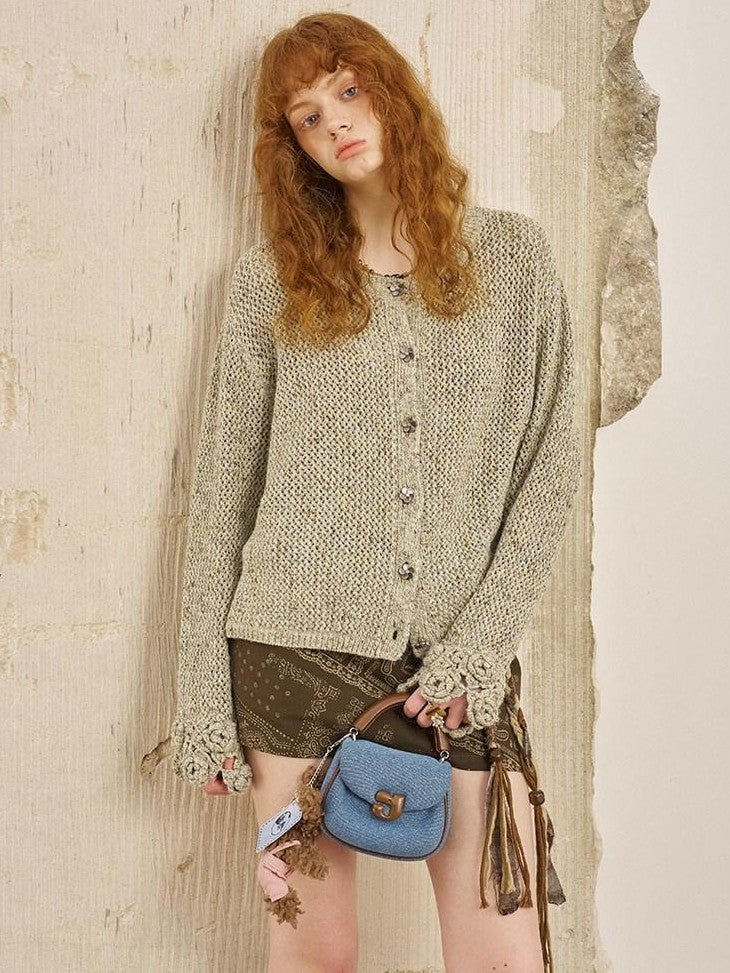 DIDDI MODA Hand Crochet Openwork Floral Vintage Loose Solid Women&