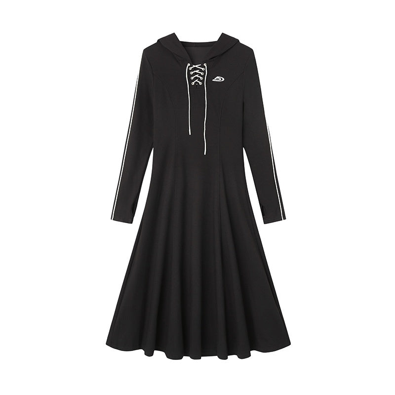 DIDDI_MODA_Hooded_Tie_Waist_A_Line_Sweatshirt_Women&