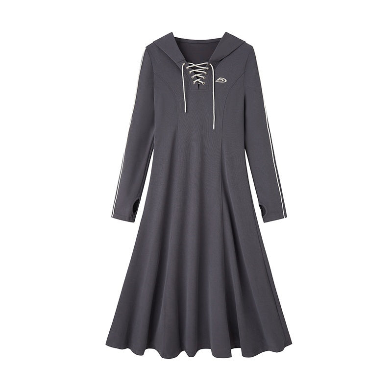 DIDDI_MODA_Hooded_Tie_Waist_A_Line_Sweatshirt_Women&