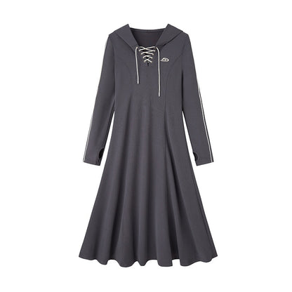 DIDDI_MODA_Hooded_Tie_Waist_A_Line_Sweatshirt_Women&