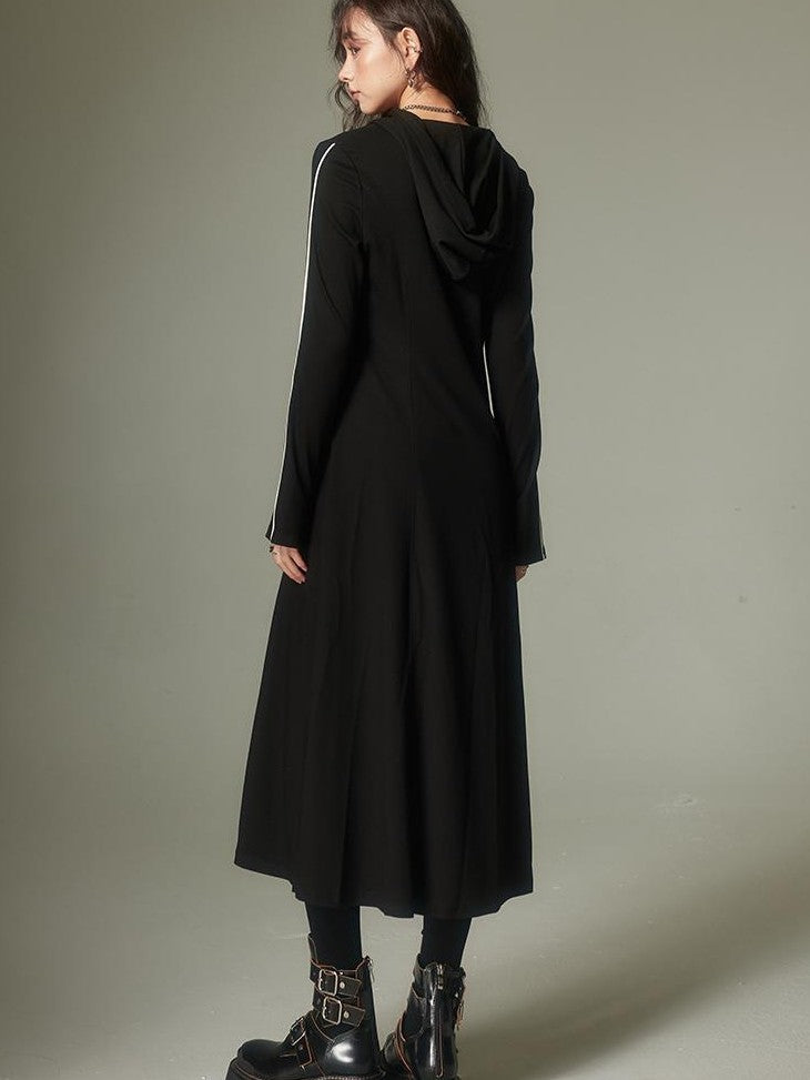 DIDDI MODA Hooded Tie Waist A Line Sweatshirt Women&