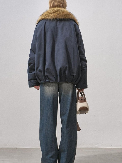 DIDDI MODA Hooded Zipper White Duck Down Wide Leg Women&
