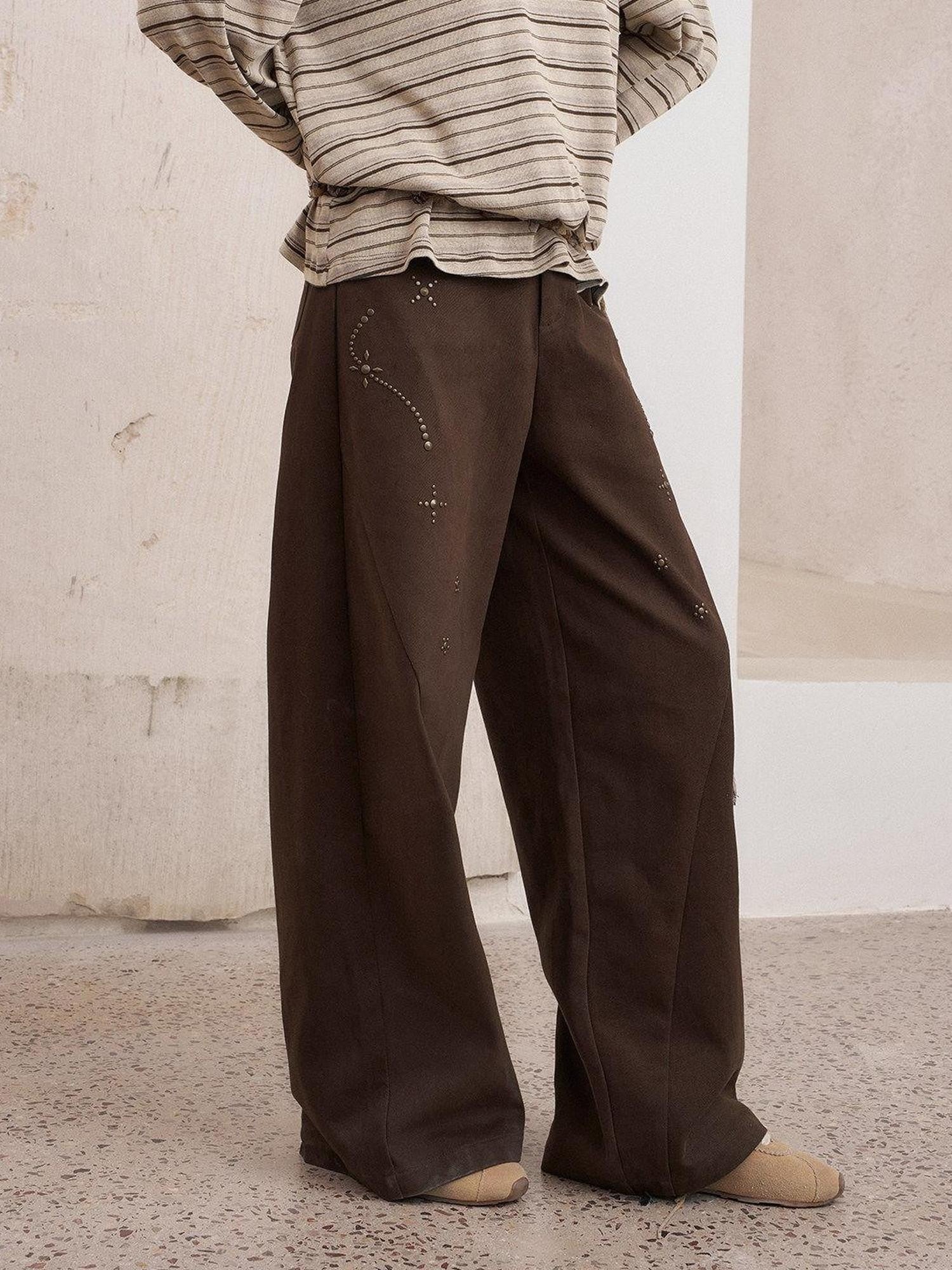 DIDDI MODA Hooded Zipper White Duck Down Wide Leg Women&