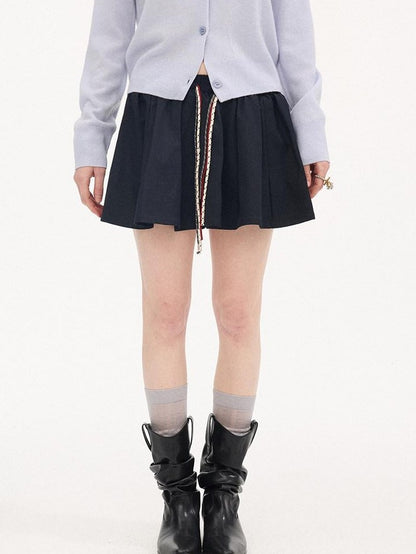 DIDDI MODA Khaki Contrast Tie Puff Elastic Waist Loose Fit Women&