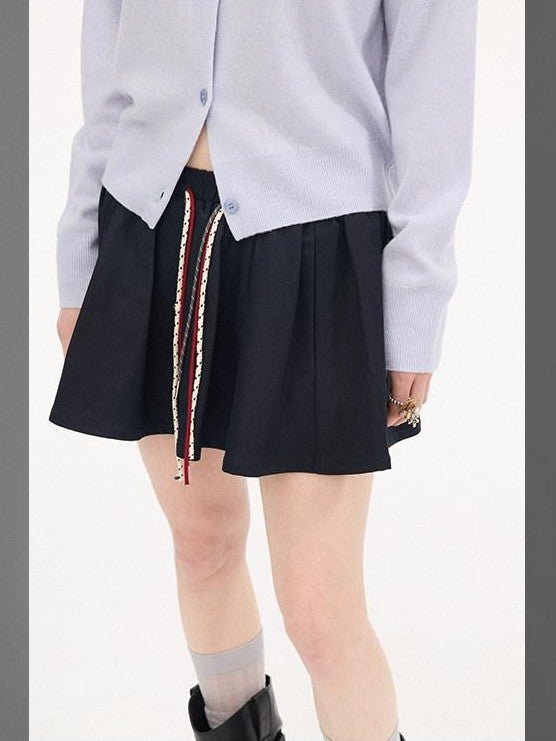 DIDDI MODA Khaki Contrast Tie Puff Elastic Waist Loose Fit Women&