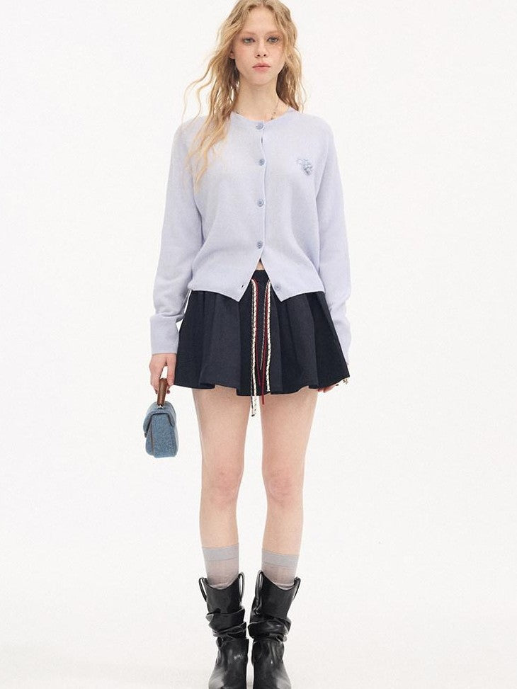 DIDDI MODA Khaki Contrast Tie Puff Elastic Waist Loose Fit Women&