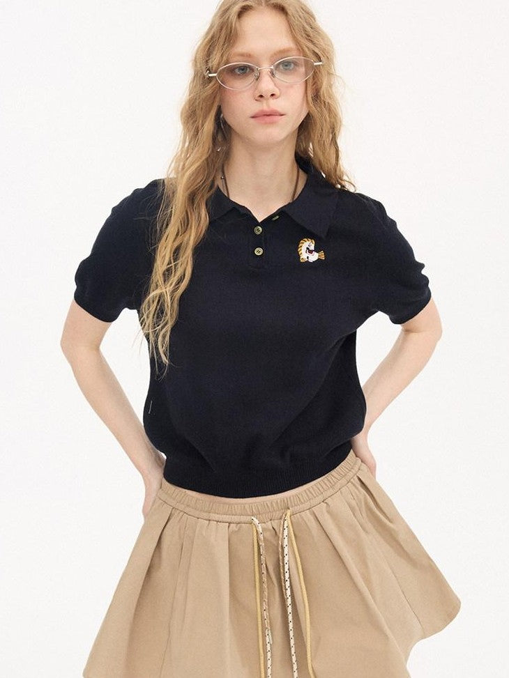 DIDDI MODA Khaki Contrast Tie Puff Elastic Waist Loose Fit Women&