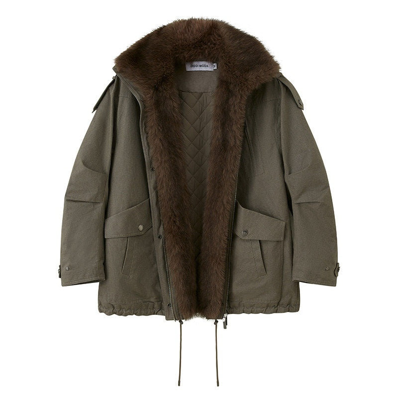 DIDDI_MODA_Khaki_Curved_Cut_Parka_Women&
