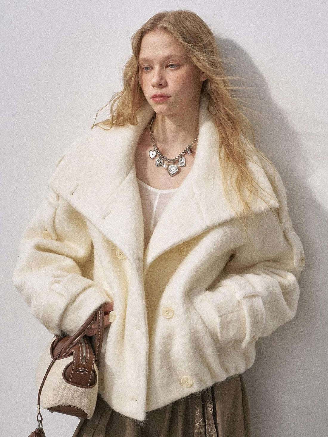 DIDDI MODA Khaki Curved Cut Parka Women&