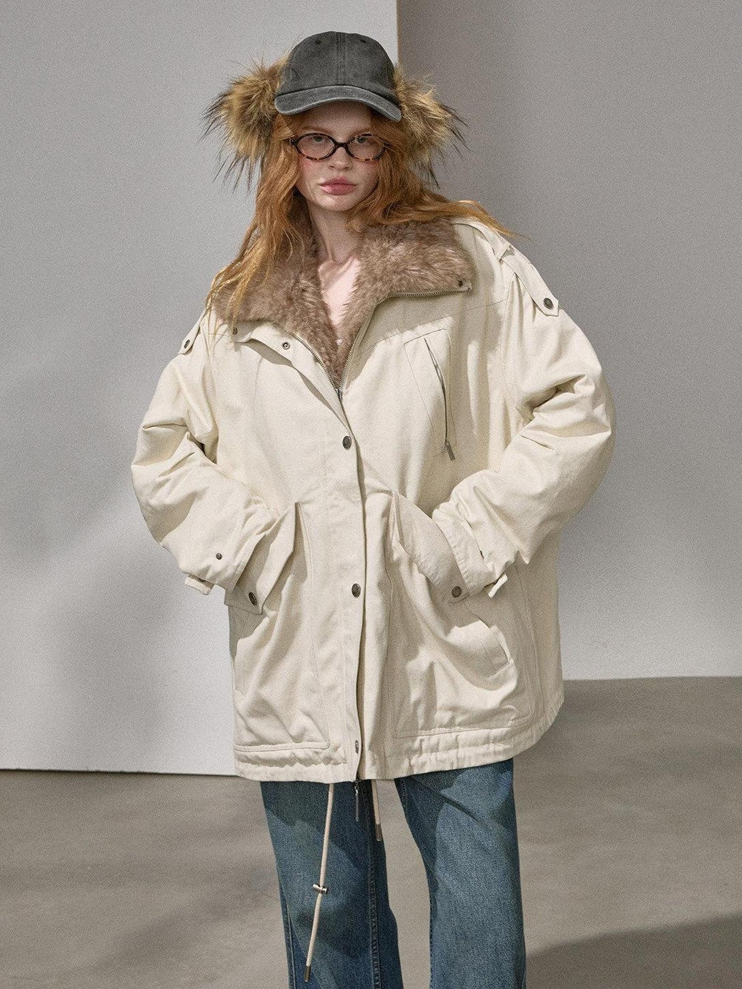 DIDDI MODA Khaki Curved Cut Parka Women&