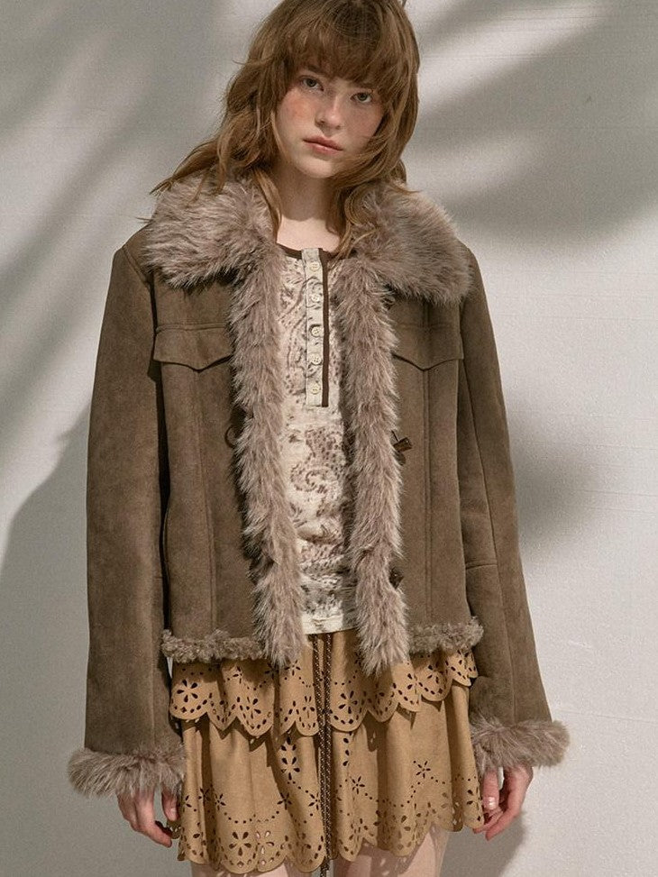 DIDDI MODA Khaki Double Breasted Notched Lapel Button Women&