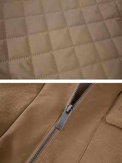 DIDDI MODA Khaki Fur Collar Pocket Cargo Women&