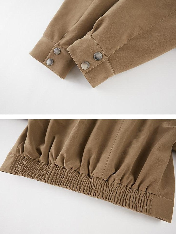 DIDDI MODA Khaki Fur Collar Pocket Cargo Women&