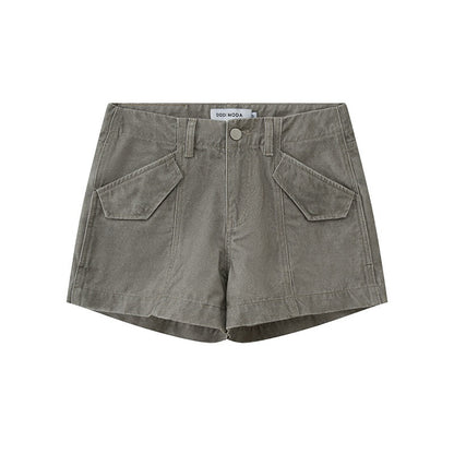 DIDDI_MODA_Khaki_Green_Distressed_Wash_Utility_3D_Pockets_Low_Waist_Women&