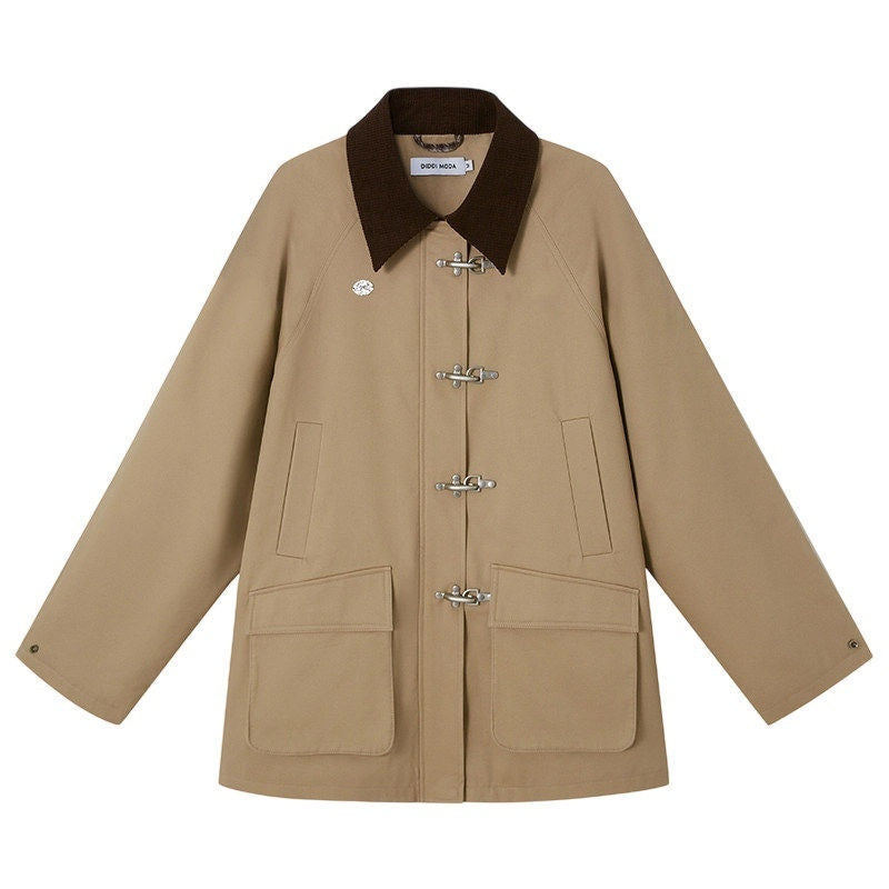 DIDDI_MODA_Khaki_Hooded_Workwear_Striped_Women&