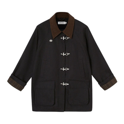 DIDDI_MODA_Khaki_Hooded_Workwear_Striped_Women&
