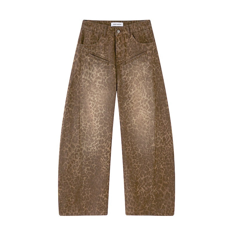 DIDDI_MODA_Khaki_Leopard_Split_Panel_High_Waist_Loose_Fit_Women&