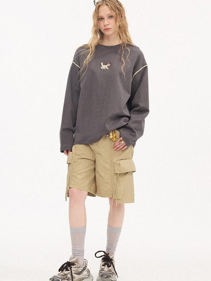 DIDDI MODA Khaki Washed Large Multi Pocket Cargo Women&