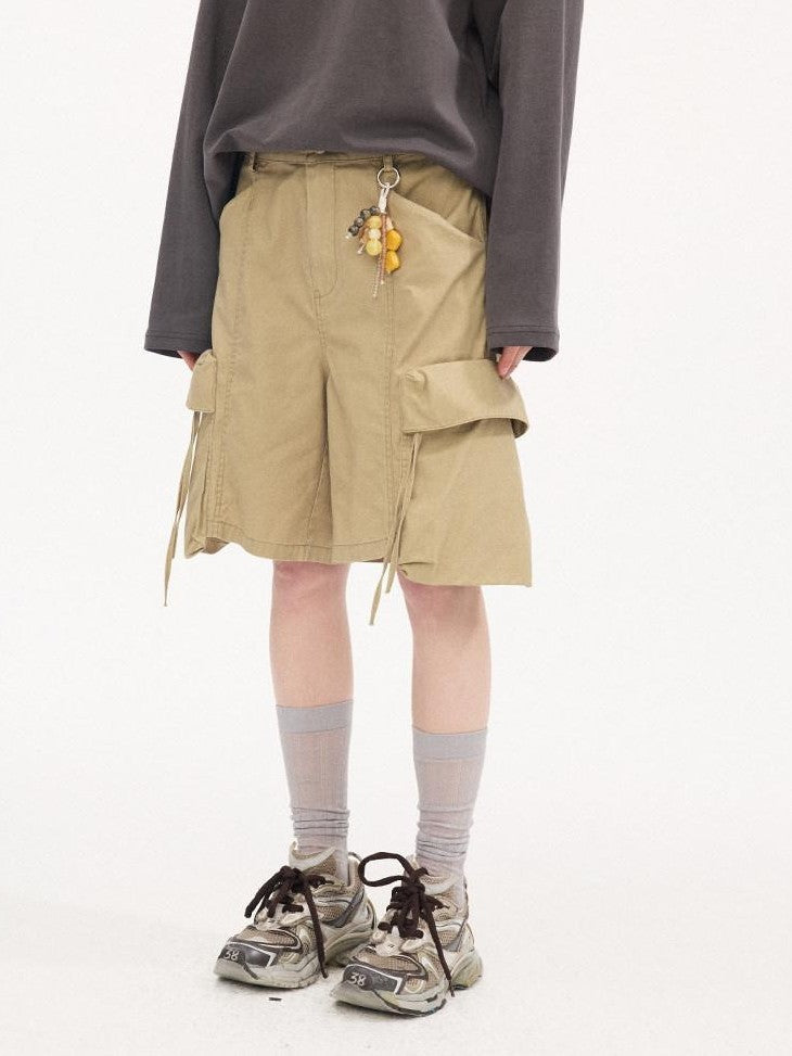DIDDI MODA Khaki Washed Large Multi Pocket Cargo Women&