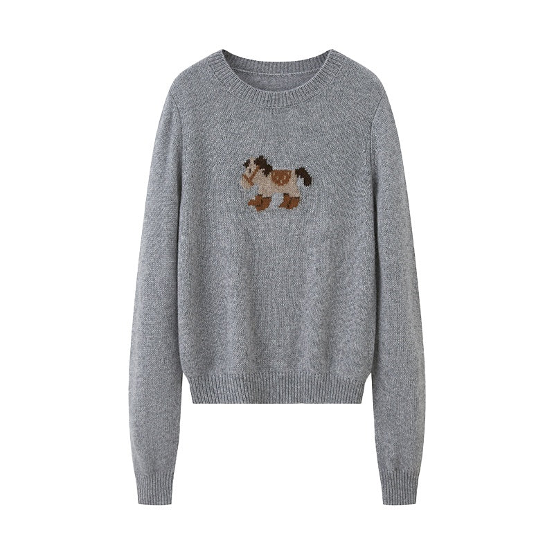 DIDDI_MODA_Knit_Cardigan_Pony_Sweater_Curved_Pants_Women&