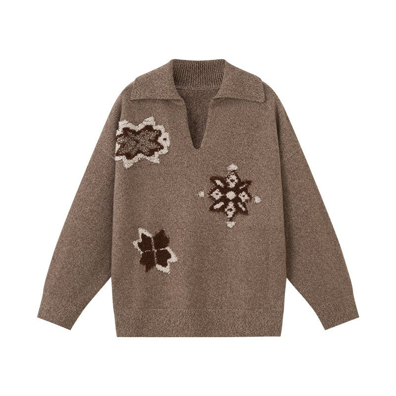 DIDDI_MODA_Knitted_Cardigan_Sweater_Plaid_Loose_Fit_Women&