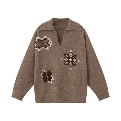 DIDDI_MODA_Knitted_Cardigan_Sweater_Plaid_Loose_Fit_Women&
