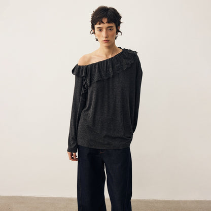 DIDDI_MODA_Lace_Panel_Ruched_Long_Sleeve_Women&