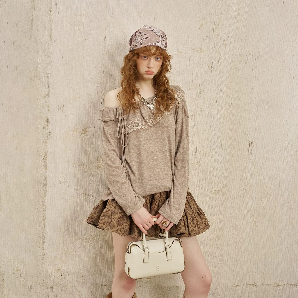 DIDDI_MODA_Lace_Panel_Ruched_Long_Sleeve_Women&