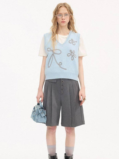 DIDDI MODA Lace Peter Pan Collar Vest Women&