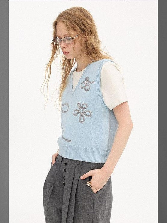 DIDDI MODA Lace Peter Pan Collar Vest Women&