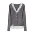 DIDDI_MODA_Lace_Spliced_Faux_Two_Piece_Slim_V-neck_Women&