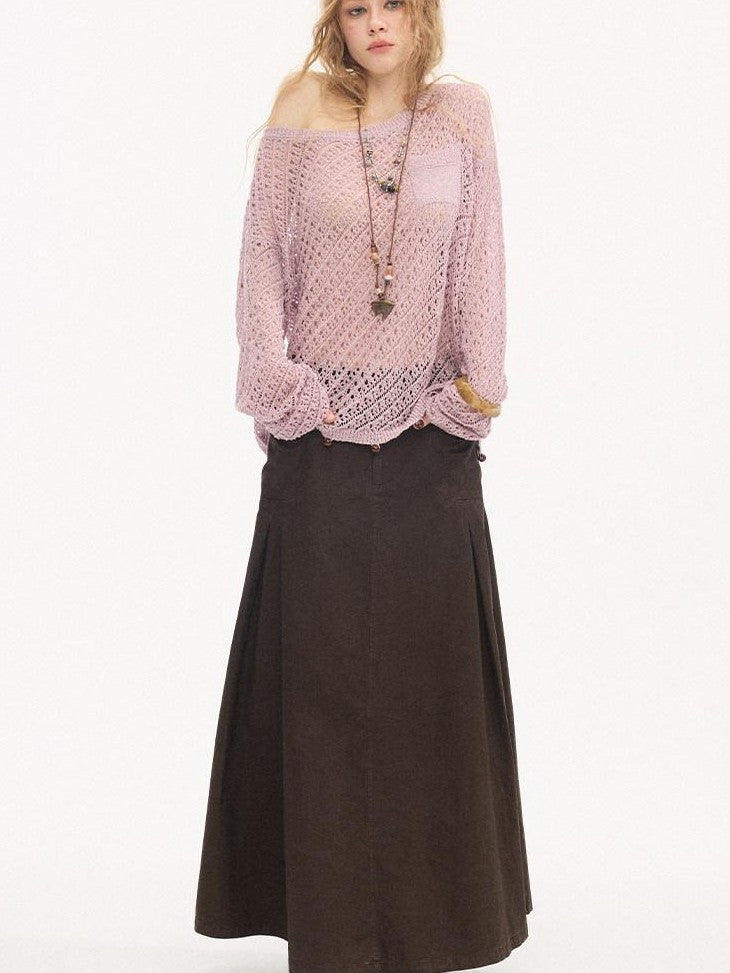 DIDDI MODA Lavender Diagonal Cutout Beaded Breathable Women&