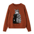 DIDDI_MODA_Leopard_Kitten_Embroidered_Crewneck_Drop_Shoulder_Women&