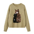 DIDDI_MODA_Leopard_Kitten_Embroidered_Crewneck_Drop_Shoulder_Women&