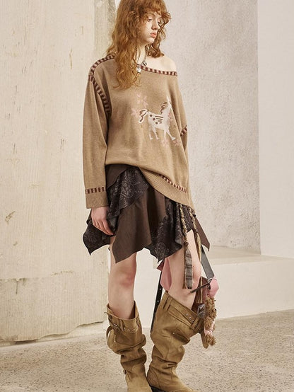 DIDDI MODA Leopard Print Buttoned Cropped Women&
