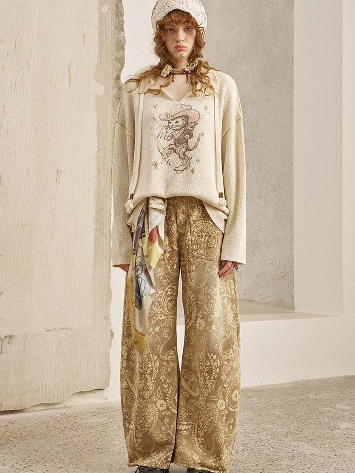 DIDDI MODA Leopard Print Buttoned Cropped Women&