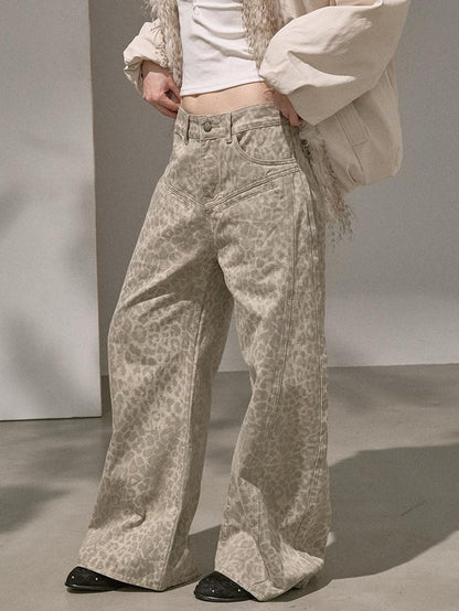 DIDDI MODA Leopard Print Buttoned Cropped Women&