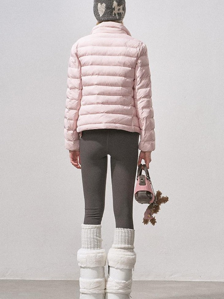 DIDDI MODA Lily Pink Ribbed Quilted Slim Fit Women&