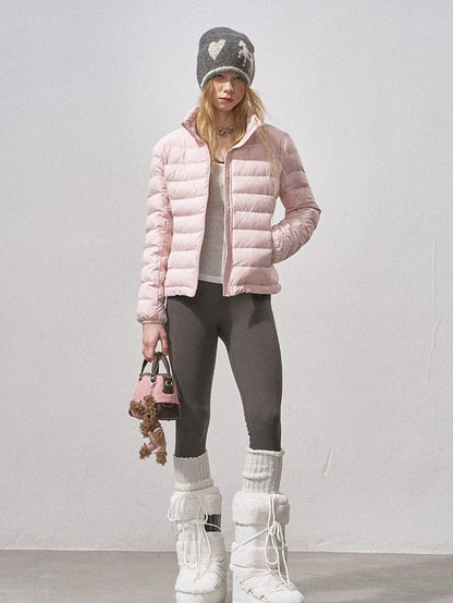 DIDDI MODA Lily Pink Ribbed Quilted Slim Fit Women&