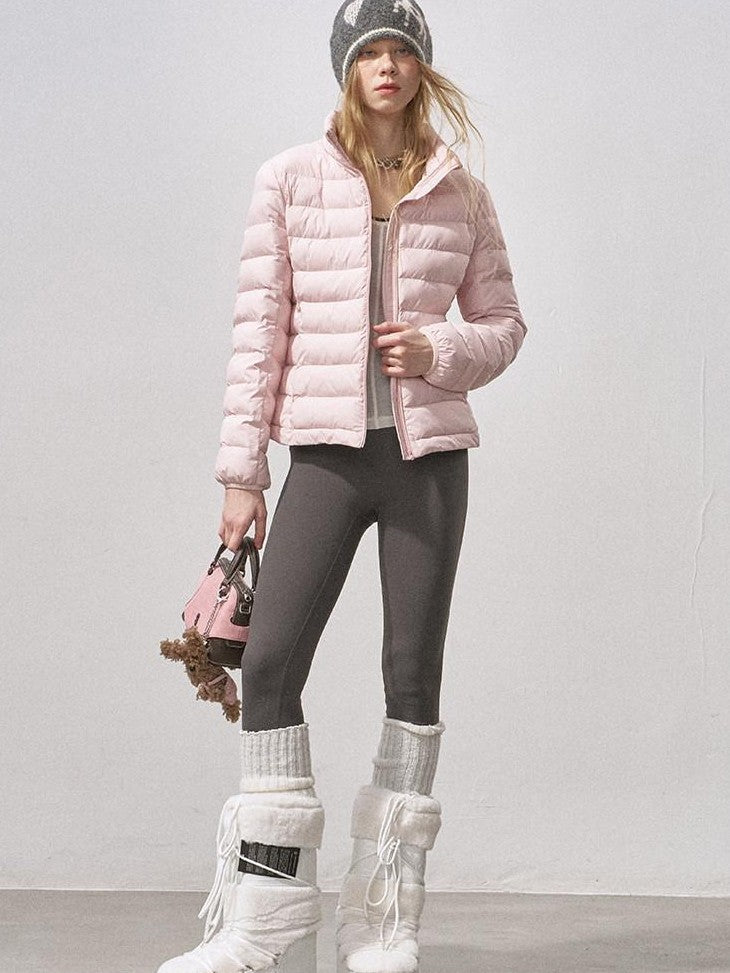 DIDDI MODA Lily Pink Ribbed Quilted Slim Fit Women&