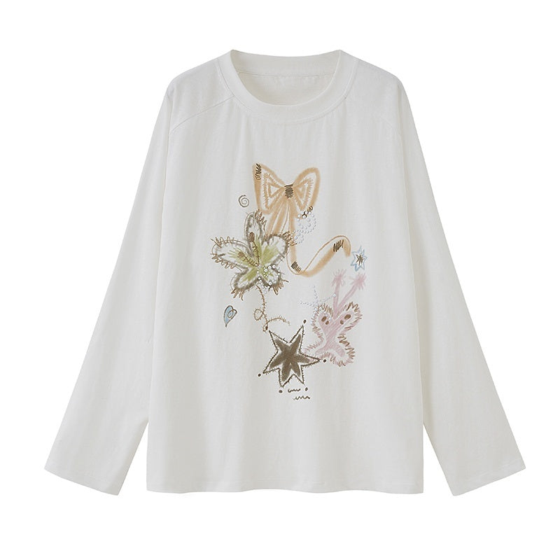 DIDDI_MODA_Loose_Fit_Rhinestone_Round_Neck_Women&