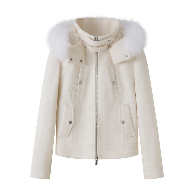DIDDI_MODA_Morandi_Gray_Hooded_Lapel_Cropped_Women&