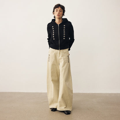 DIDDI_MODA_Napoleon_Metal_Button_Wide_Leg_Women&