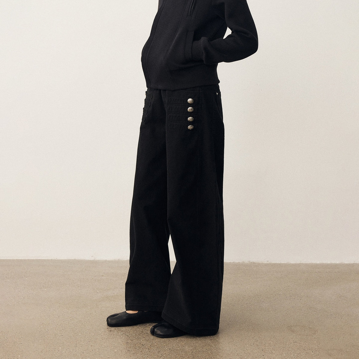 DIDDI_MODA_Napoleon_Metal_Button_Wide_Leg_Women&